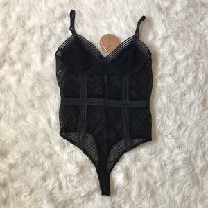 Black mesh bodysuit